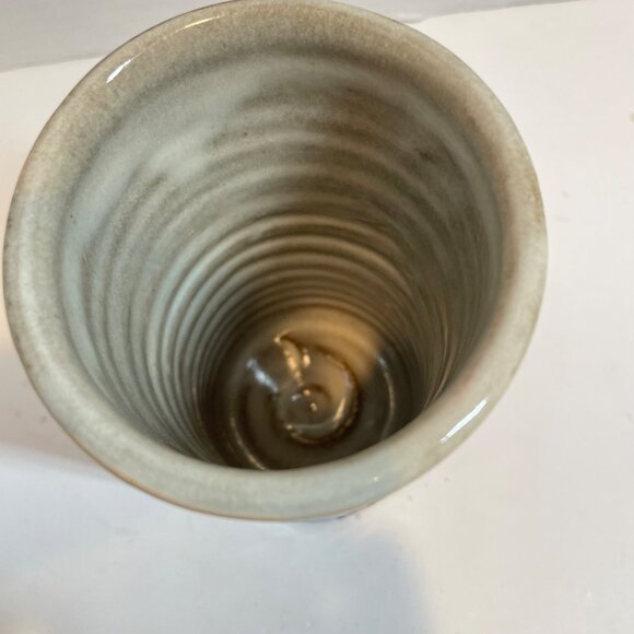 Handcrafted Ceramic Tumbler With Abstract Multicolor Design 6" Tall By Local Pot - Picture 4 of 9